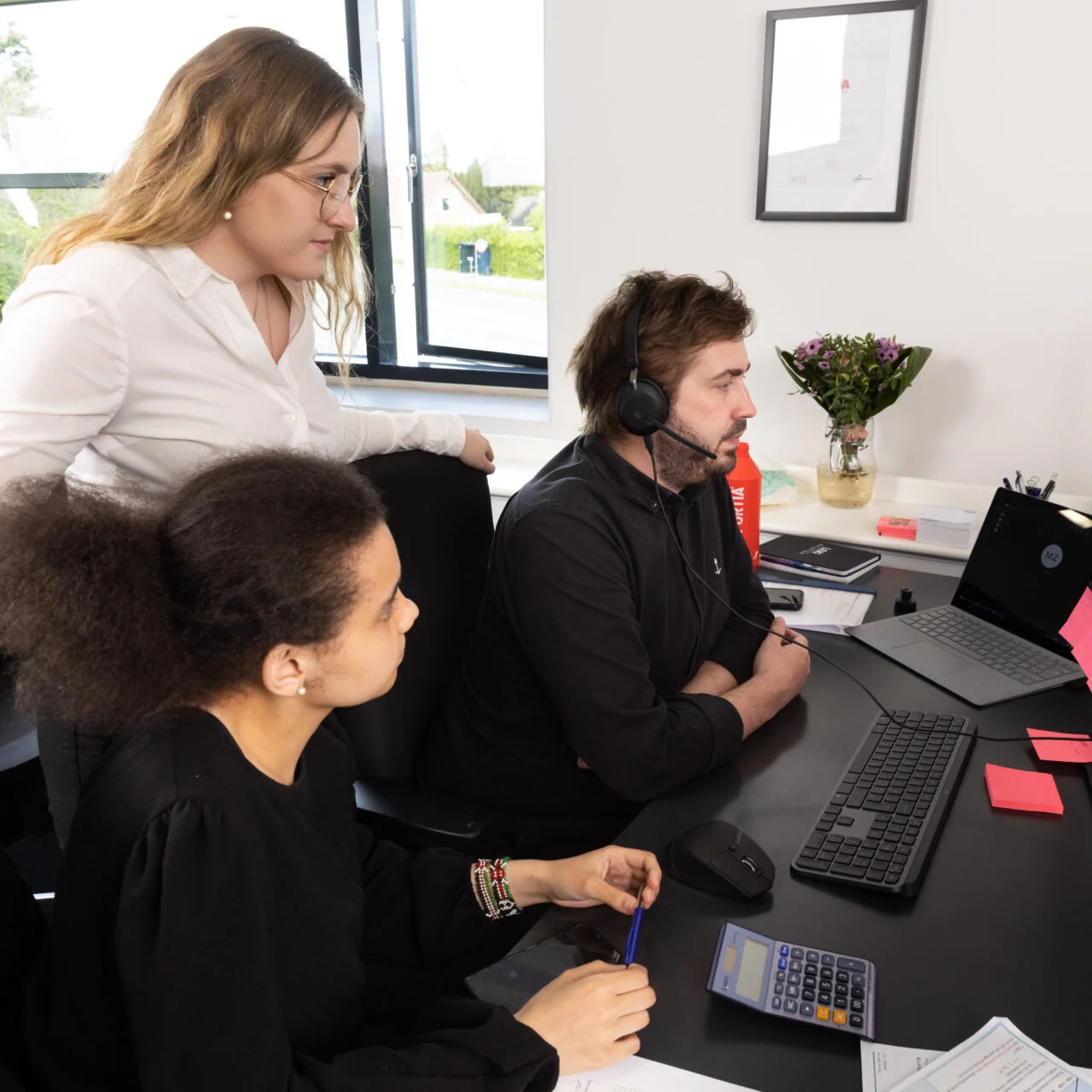 Leki Aviation colleagues working together in their office