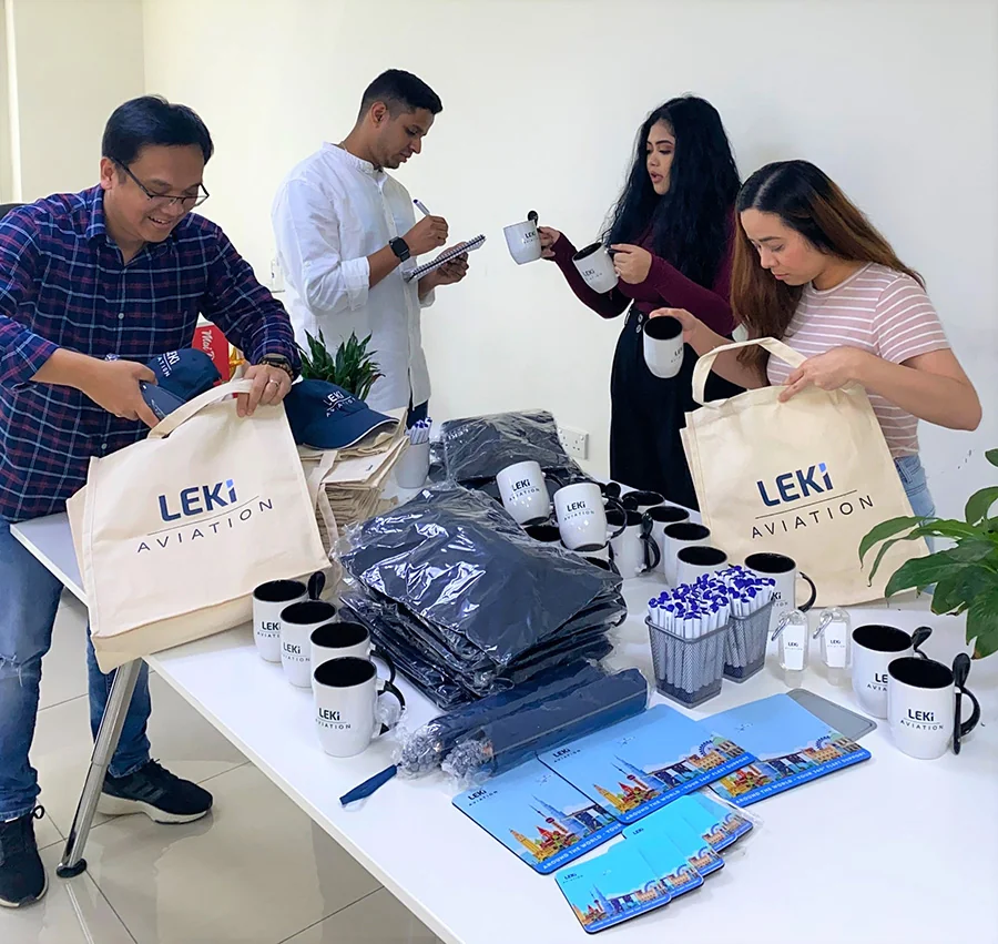 Leki Aviation colleagues at a team event
