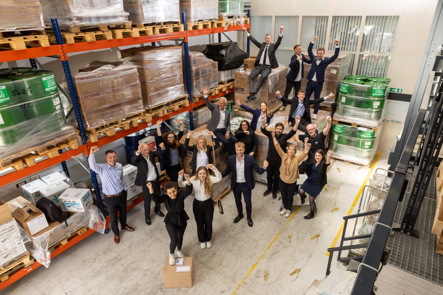 Leki Aviation team in the warehouse