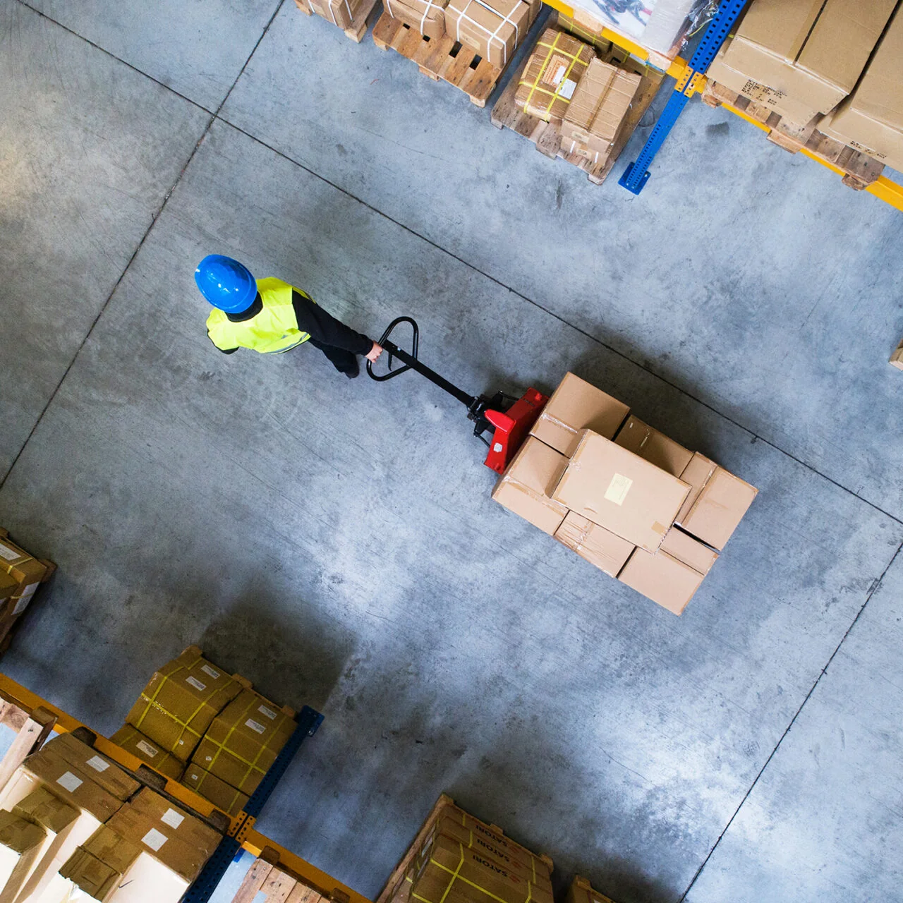 Warehouse logistics viewed from above